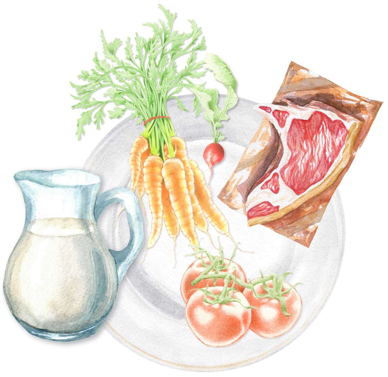 plate with produce